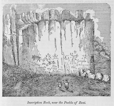 Inscription Rock, nabij het Pueblo van Zuni, uit 